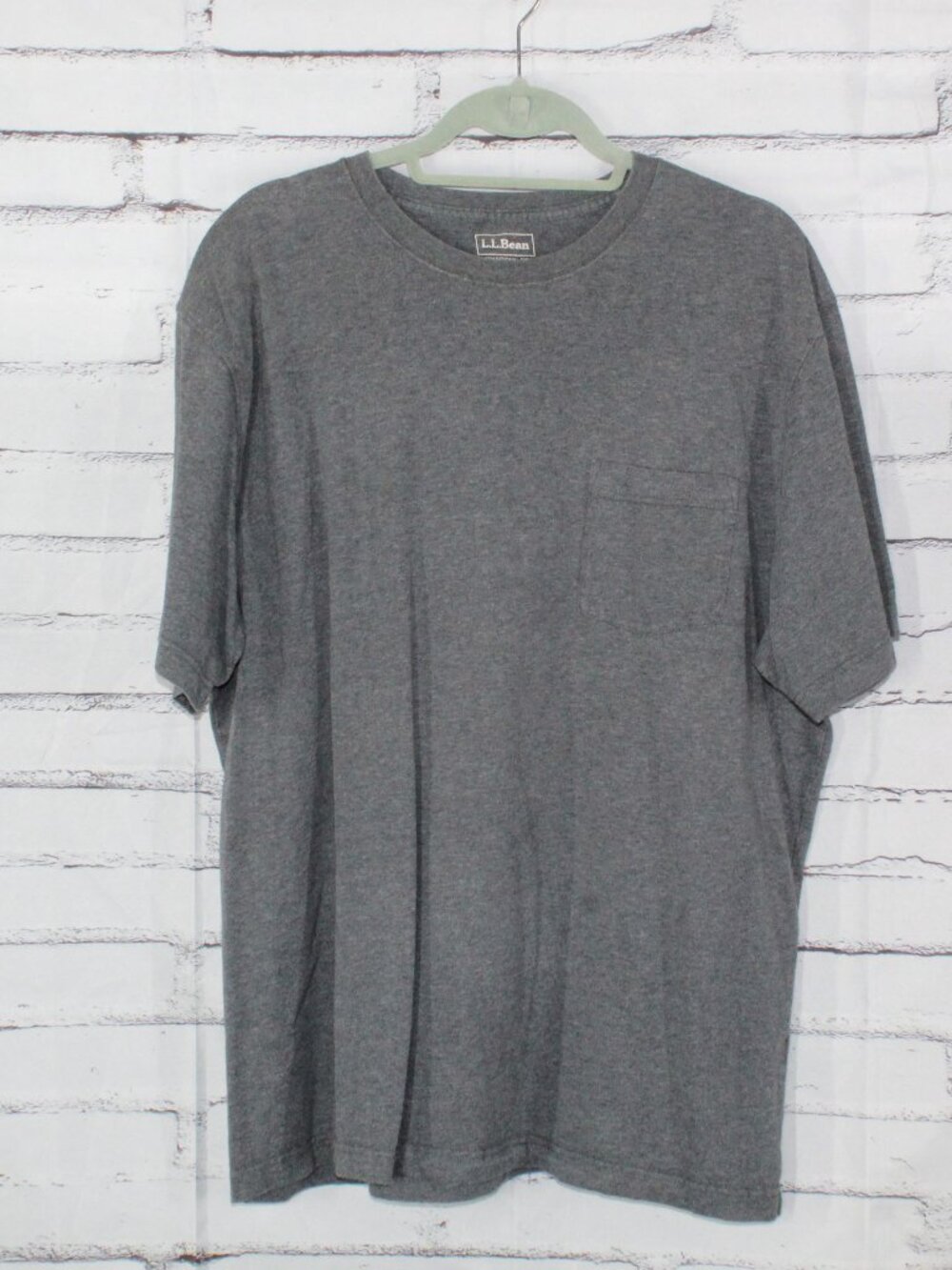 LL Bean Carefree Unshrinkable Tee Traditional Fit Short Sleeve Charcoal Size XL